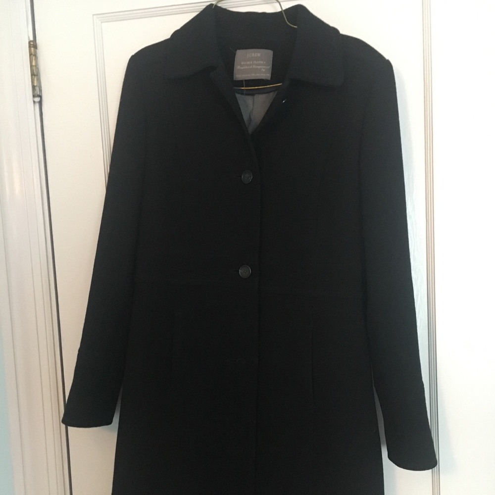 JCrew black Italian wool lady day coat